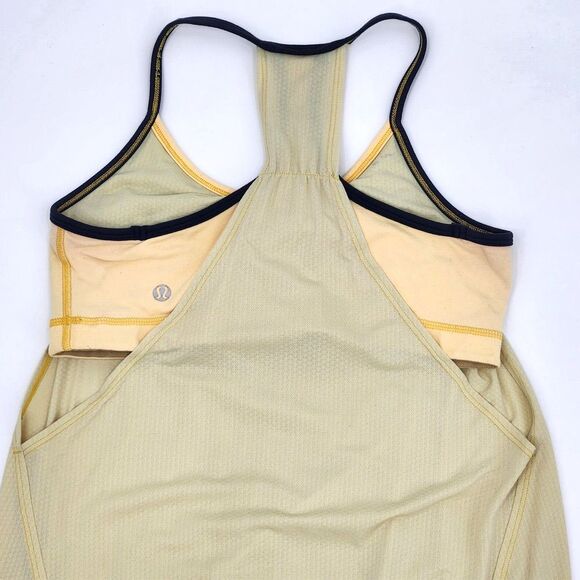 Lululemon No Limits Tank Top Shirt Size 6 Small Yellow Built In Bra Athletic - Picture 4 of 7
